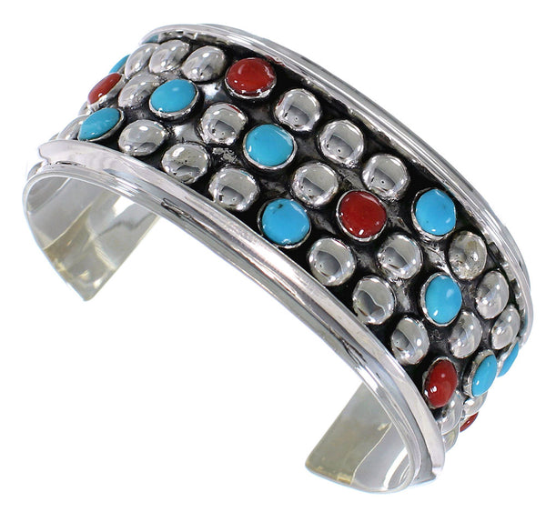 Sterling Silver Jewelry Coral Southwest Turquoise Bracelet FX27258